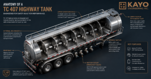 CSA B620 highway tank specification chart comparing TC 406, TC 407, TC 412, and TC 331